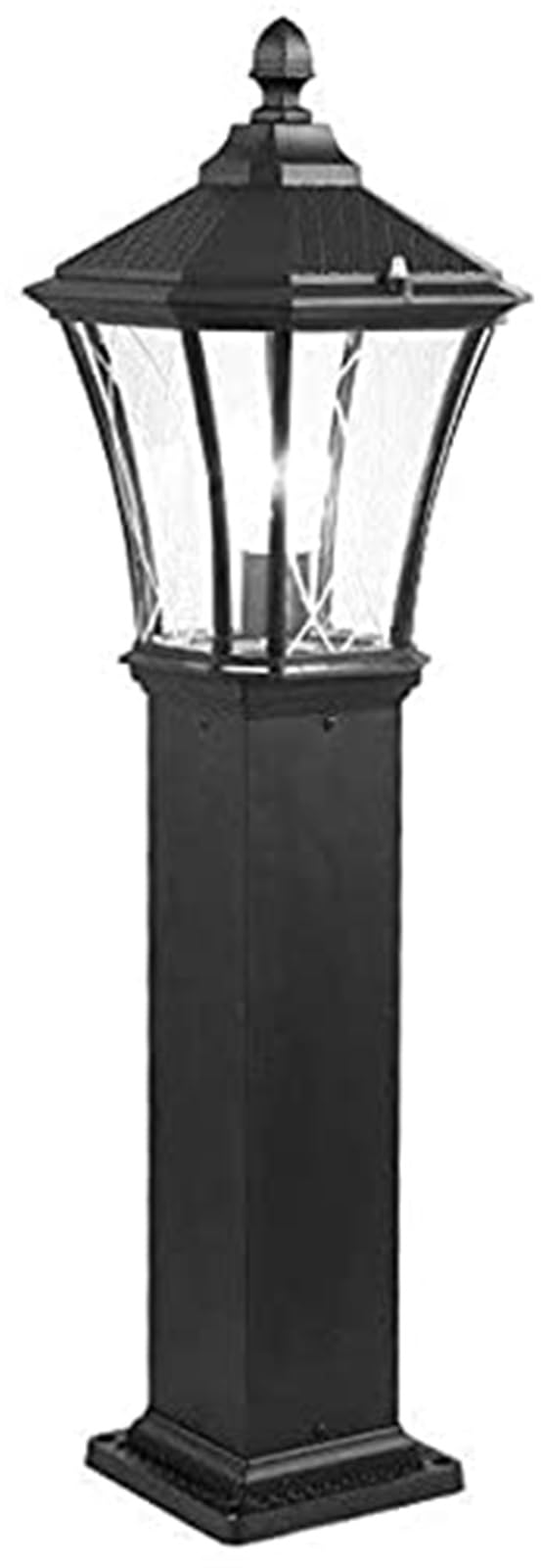 QUSYZD Solar Post Lights Outdoor Lamp Post Light, Outdoor Garden Lights Outdoor Post Lamp Ip55 Waterproof Aluminum Bollard Column Lamp Exterior High Pole Pillar Light E27 Light,Black