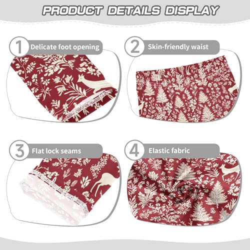 Girls' Athletic Leggings Ankle Length Yoga Dance Pants Kids Teen 4T Forest Milu Deer3