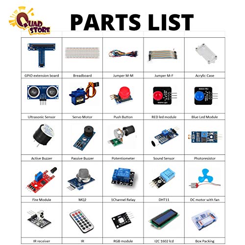 Image of Quad Store Super Starter Kit Compatible with BBC Microbit All Versions | Microbit board not included. Features smart learning sensors & modules. Build interactive STEM & robotics projects.