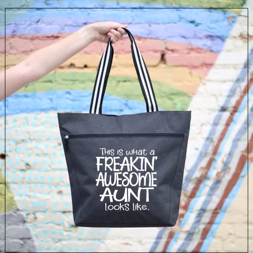 Brooke & Jess Designs Aunt Gifts - Canvas Tote Bag with Pockets from Niece, Nephew-Birthday, Christmas3