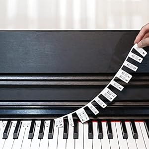EZSDY Removable Piano Keyboard Note Labels, Reusable Silicone Piano Keyboard Stickers 88 Full-Size, Piano Key Stickers…
