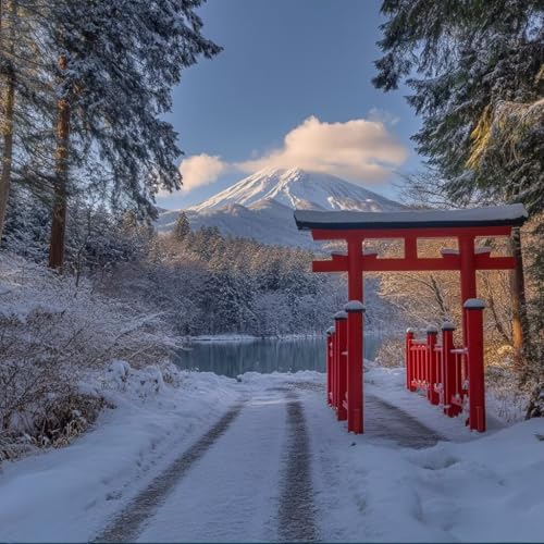 数字油絵 木, 油絵 キャンバス ホーム オフィス装飾, 富士山 DIY Paint by Numbers for Adults, 数字塗り絵 含む アクリルペイントそして ブラシ, 適切な 大人 初心者, ペイントバイナンバー, ギフト 女性, 45x4