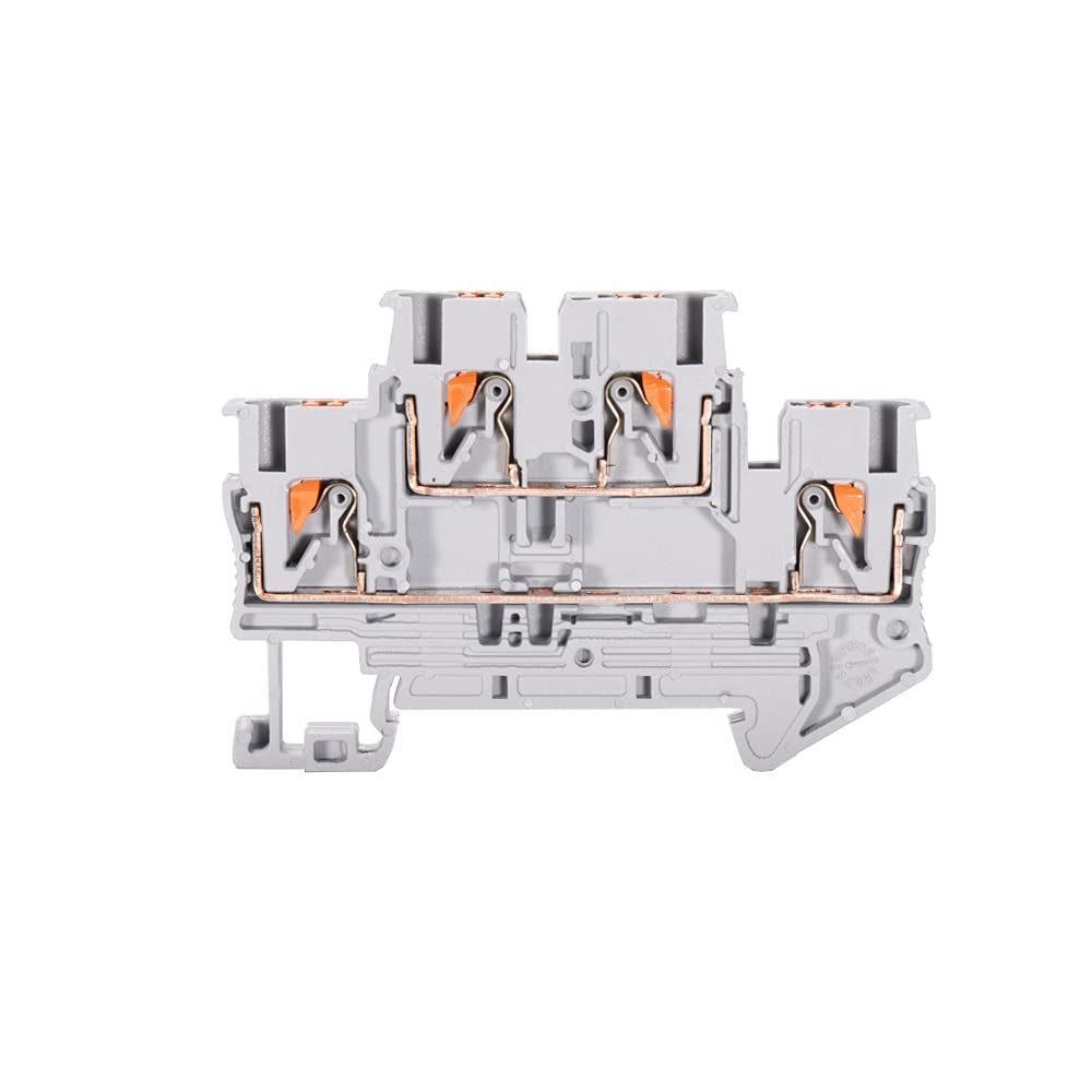 ST2-2.5/2-2 Bornier de rail DIN double couche à 2 niveaux Push in PT Type 30 pièces