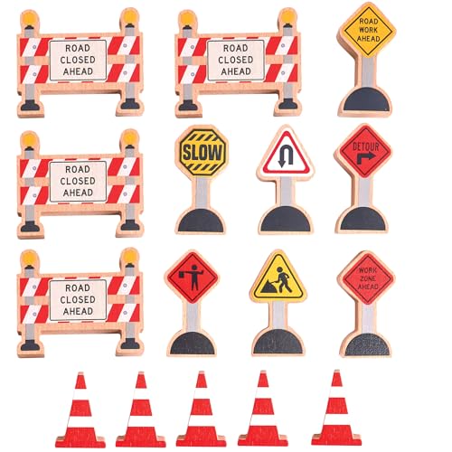 Wooden Construction Signs Set