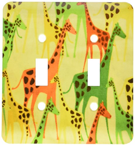 Interrupteur à bascule girafes vert orange 3dRose Lsp_39081_2