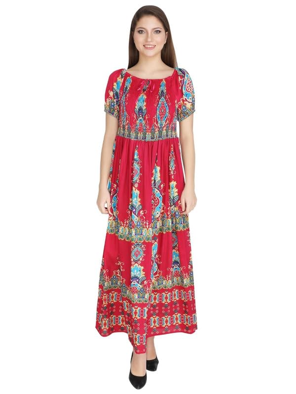 Cigain Women's Long Bobin Print Kaftan Dress Beach Wear Kimono Nighty - Review, Price and Buying Guide