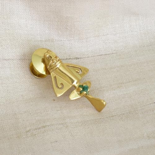 Image of Colombian Emerald & Multi-Material Options | Quimbaya Flyer Lapel Pin | Ancient Alien Golden Jets Collection