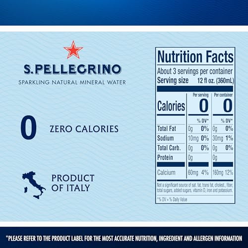 Image of S.Pellegrino Sparkling Mineral Water, 33.8 Oz Plastic Bottle | Natural sparkling mineral water; single 33.8 fl oz plastic bottle