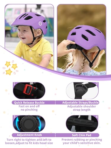 Image of XJD Toddler Helmet Kids Bike Helmet for Infant /Baby Multi-Sport Adjustable Skateboard for Kids Boys Girls Lightweight for Age 1 and Older