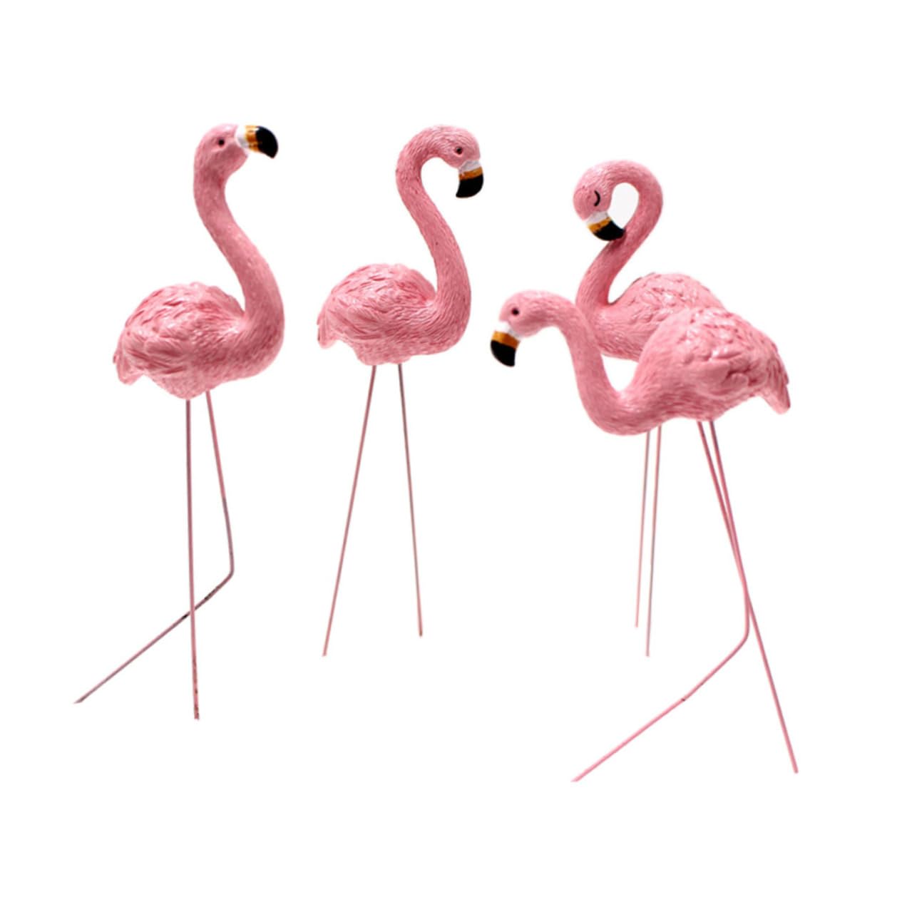 POPETPOP 4pcs Garden Potting Insert Flamingo Garden Ornament Scarecrow Garden Decorations Garden Gnomes Fairy Lights Battery Operated Inflatable Solar Outdoor Lanterns Resin Pink