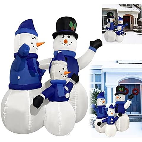LZQ Aufblasbar Weihnachtsdeko Niedliche 130cm Schneemann Familie Cover