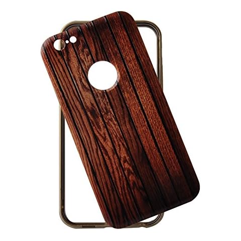 Cozyswan iPhone 6 5.5" Wood Pattern Open Leather Wallet Flip Case Cover Pouch Cover