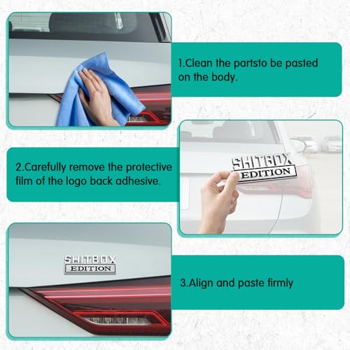 Image of Shit Box Edition Emblem, Car Exterior Emblems Badge 3D Sticker Decal, Shit Box Edition Emblem 3D Letter Sticker, 3D Fender Badge Decal Car Truck Replacement for All Cars