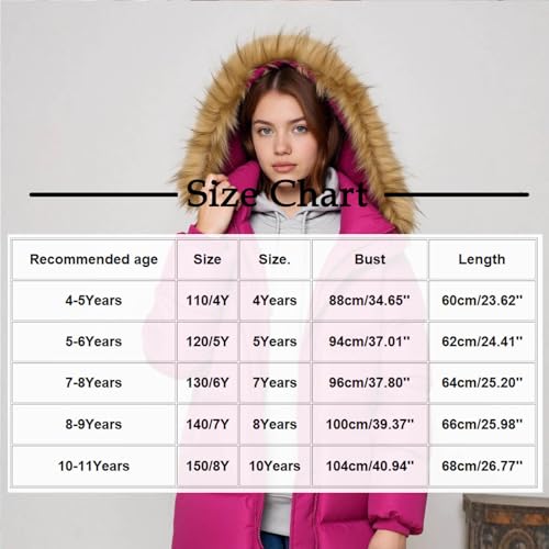 Girls Winter Down Coats with Hood Toddler Girls' Outerwear Long Puffer Fleece Lined Warm Jackets for Kids2
