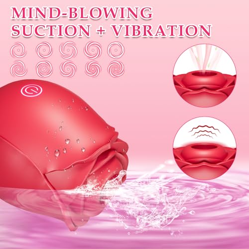Image of Sucking Vibrator Rose Sex Toy，App Control Rose Toy Clitoral Vibrator for Women with 10 Mind-Blowing Modes, Clit Sucker Nipple Stimulating Toys for Oral Sex Pleasure, Female Vibrator Couples Sex Toys