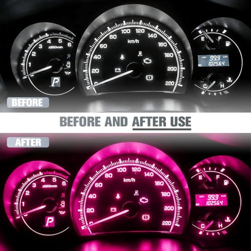 10 luces LED para tablero de auto T10 color rosa miniatura 5