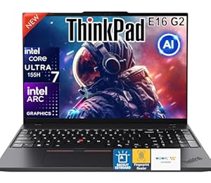 Lenovo ThinkPad E16 G2 16" AI Business Laptop, Intel Core Ultra 7 155U (>i7-13700H), 64GB DDR5 RAM, 2TB PCIe SSD, WUXGA (1920×1200) Display, Backlit KB, Fingerprint Reader, Win 11 Pro, w/WOWPC Bundle