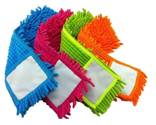 Muchable Conjunto de 4 almofadas de limpeza de microfibra para limpeza do pó do chão, adequadas para limpeza húmida e seca, mop de microfibra extensível, lavável 40 x 12 cm
