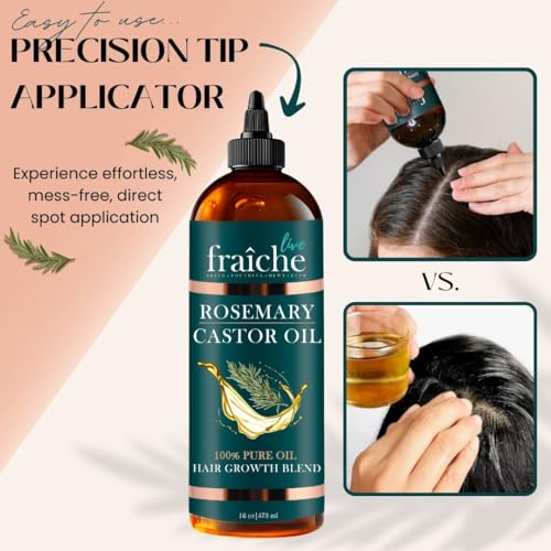 Live Fraiche Rosemary Castor Oil for Hair Growth & Scalp Health 16oz — view 4