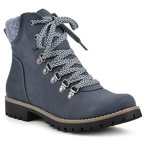 CLIFFS BY WHITE MOUNTAIN Women's Shoes Primed Lugged Lace-Up Ankle Bootie