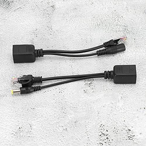 POE Splitter Adaptador Inyector DC12V para Cámara IP Estabilidad Mejorada Larga Vida para Monitoreo Interior (Negro) miniatura 3