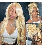 Alipeacock 360 Body Wave 613 Lace Front Wig Human Hair 200% Density Blonde 360 Lace Front Wigs Hu...