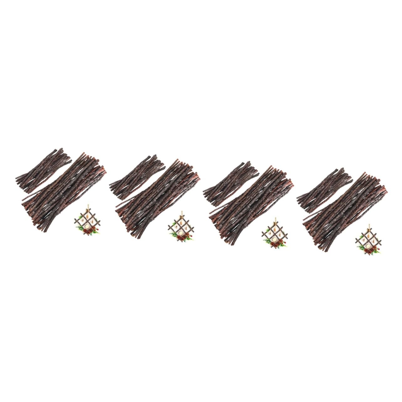 NUOBESTY 4 Juegos Palitos De Artesanía Registros Adornos De Ramas De Troncos Bastones De Madera Para Manualidades Varillas De Madera Para Manualidades Ramitas Para Manualidades 50 Uds * 4