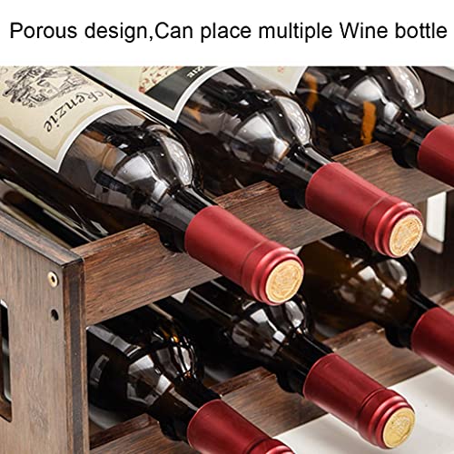 Soporte para botellas de vino de madera 3 niveles 6 botellas miniatura 3
