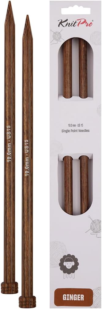 KnitPro Ginger Single Pointed Needles 12" (30cm) | US Size 15 (10mm)