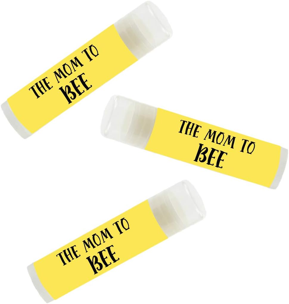 Andaz Press Busy Little Bee Black and Yellow Baby Shower Party Collection, Lip Balm Party Favors, Celebrating The Mom to Bee, 12-Pack