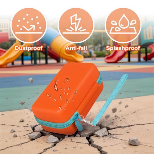 Image of ANKHOH 3D Printing Pen Case for 3Doodler Start+, 72 Pen Refills Included | Hard shell storage with grooved base, mesh pocket and hand strap for school or travel; 3D pen not included, Orange