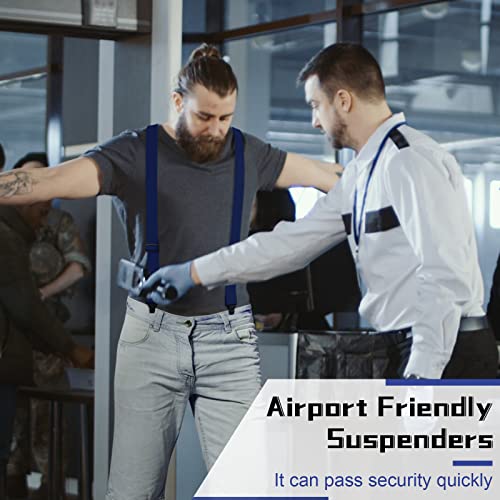 Janmercy 2 Pcs Under Clothing Suspenders For Men Airport Suspenders Plastic Clips Hiking Hidden Suspender For Men (Black, Navy Blue, Y Shape) #TOP2