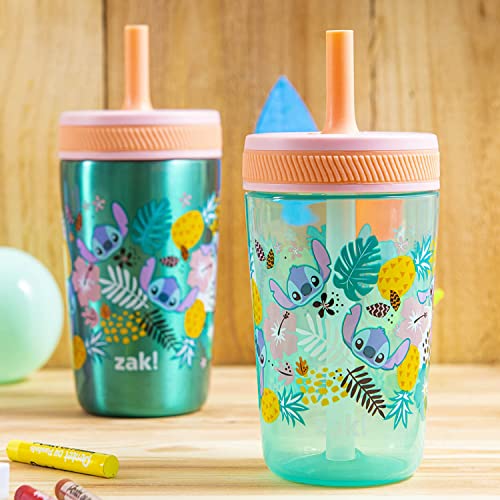 Image of Zak Designs Lilo and Stitch Kelso Leak-Proof Toddler Straw Cups, 3pc Set