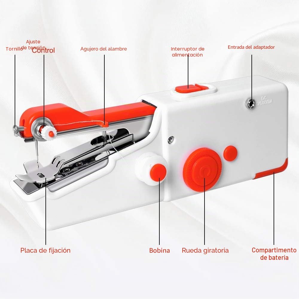 Máquina de Coser Portátil, Minimáquina de Coser Eléctrica con Puntada Rápida para Principiantes y Adultos, Fácil de Usar, Adecuada para Coser Ropa, Viajes Familiares y Bricolaje