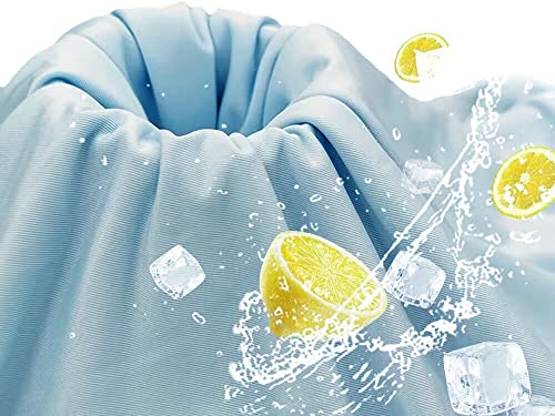 Aicvhin 接触冷感 生地 冷感生地 UVカット アイスコットン生地 吸水速乾 抗菌防臭 ひんやり冷たい ひんやり 柔らかな肌触り 手芸 手作り素材 (ライトブルー, 100cm*175cm)