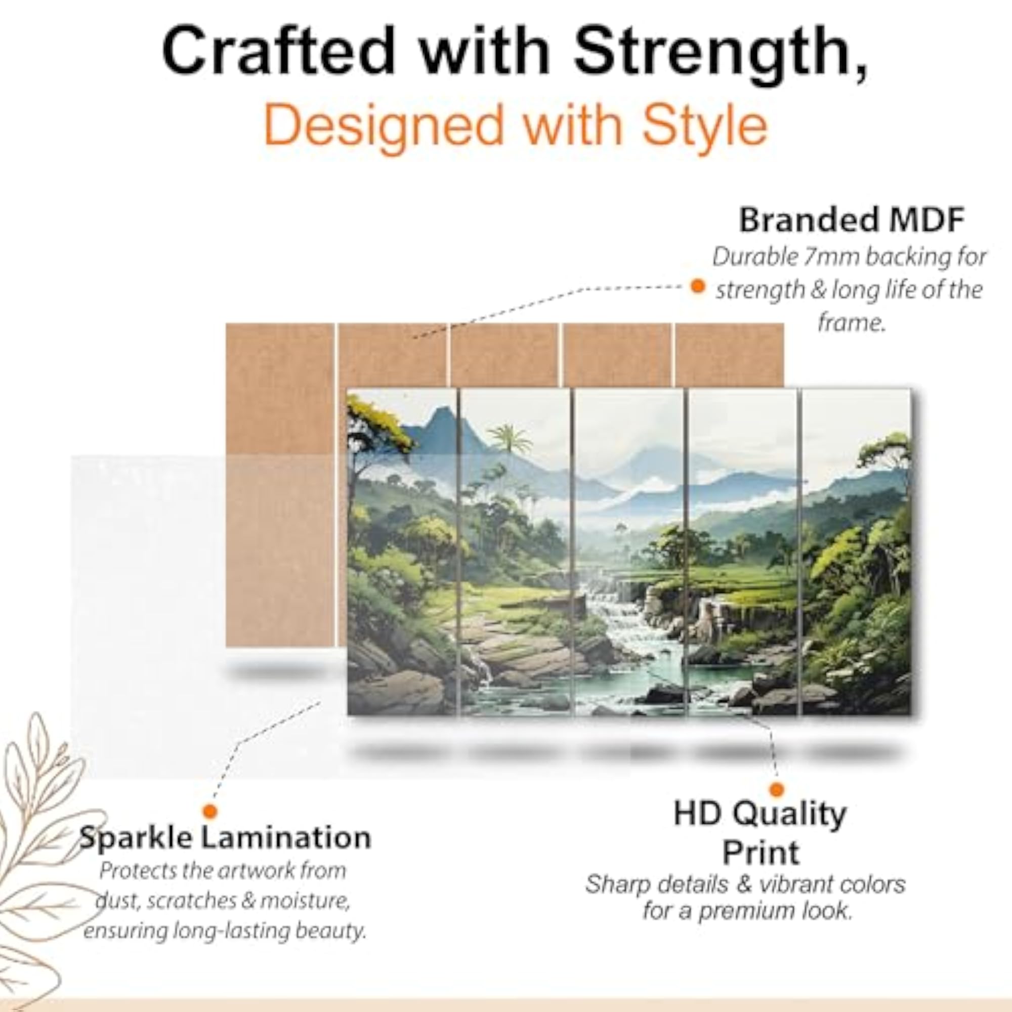 Landscape Mountains Sea Painting with Frame, Big Size