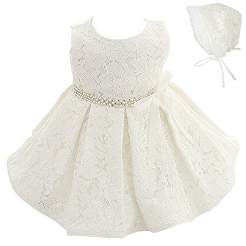 Coozy Baby Girls Dress Infant Princess Christening Baptism Party Birthday Formal Dress (Ivory (Style 1), 6M/6-12months)