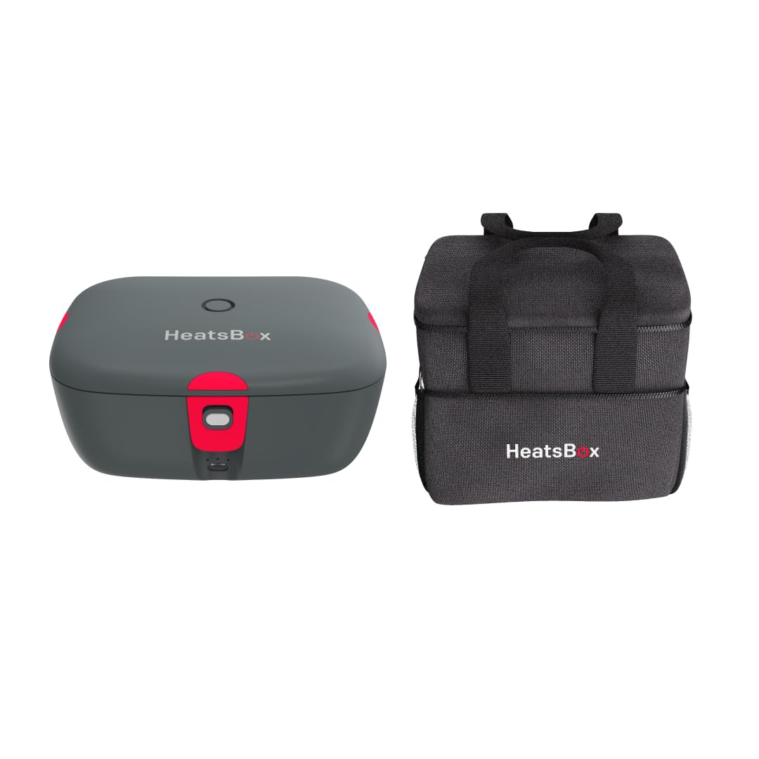 HeatsBox Faitron Go Lunch-Bundle – Elektrische Lunchbox 100W mit integriertem Akku, Selbstheizend mit App-Steuerung, mit Isoliertasche