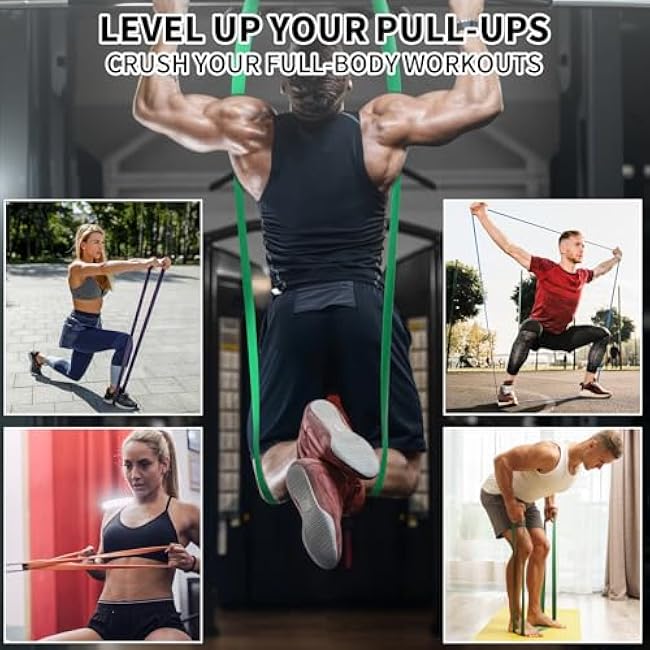 TOPOKO Resistance Bands Set of 5 ¨C Pull Up Assistance Bands for Men & Women, Heavy Duty Workout Bands for Exercise, Strength Training, Stretching, Physical Therapy, Home & Gym
