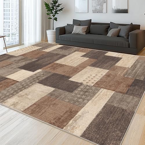 QDUIDU Modern Geometric Patchwork Indoor Area Rug for Living Room,