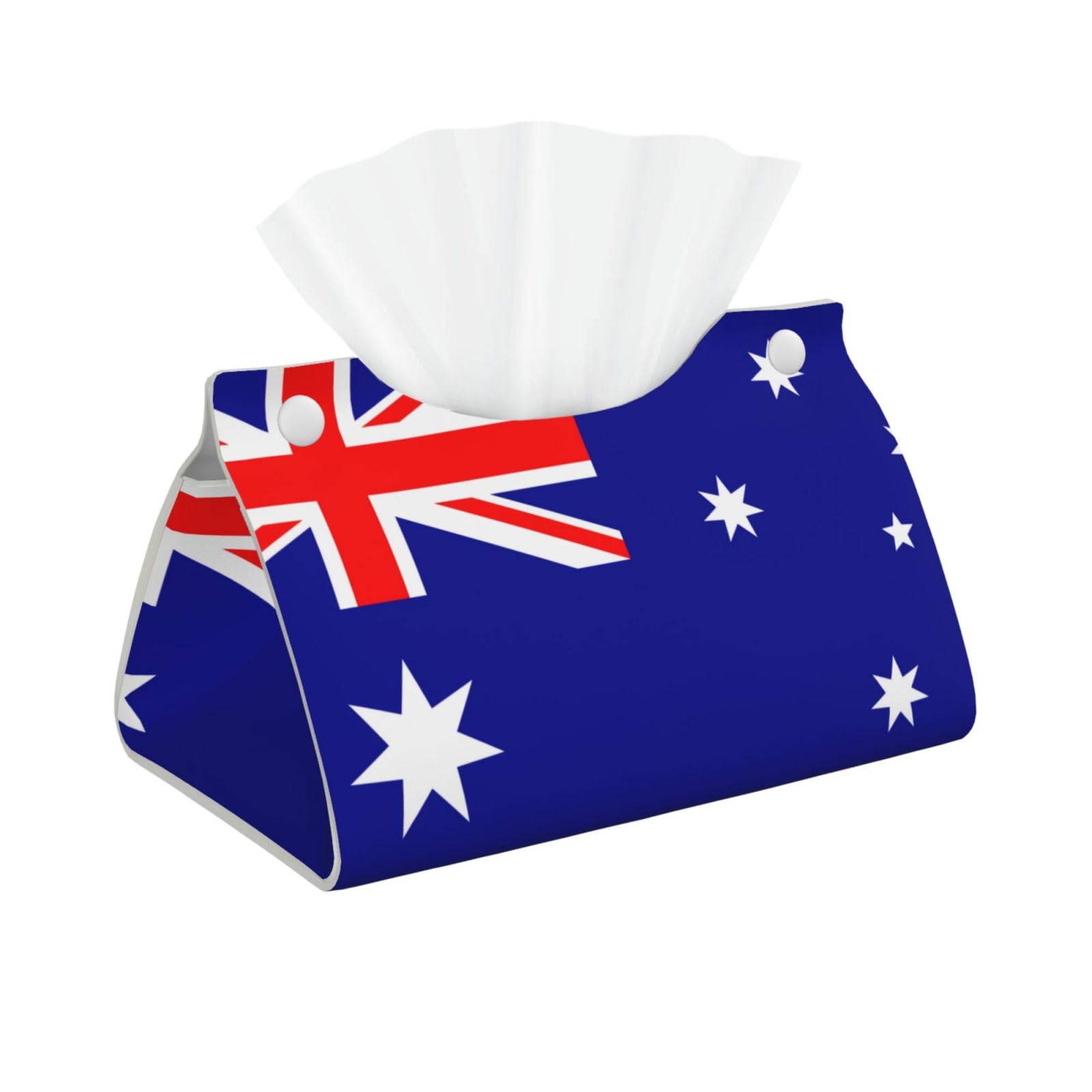 Australian flag Long Leather Tissue Box Cover-Waterproof PU Leather Tissue Holder for Bathroom, Decorative Rectangular Tissue Case