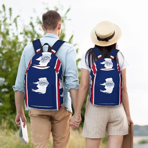 Sac à dos de voyage décontracté avec drapeau du Wyoming