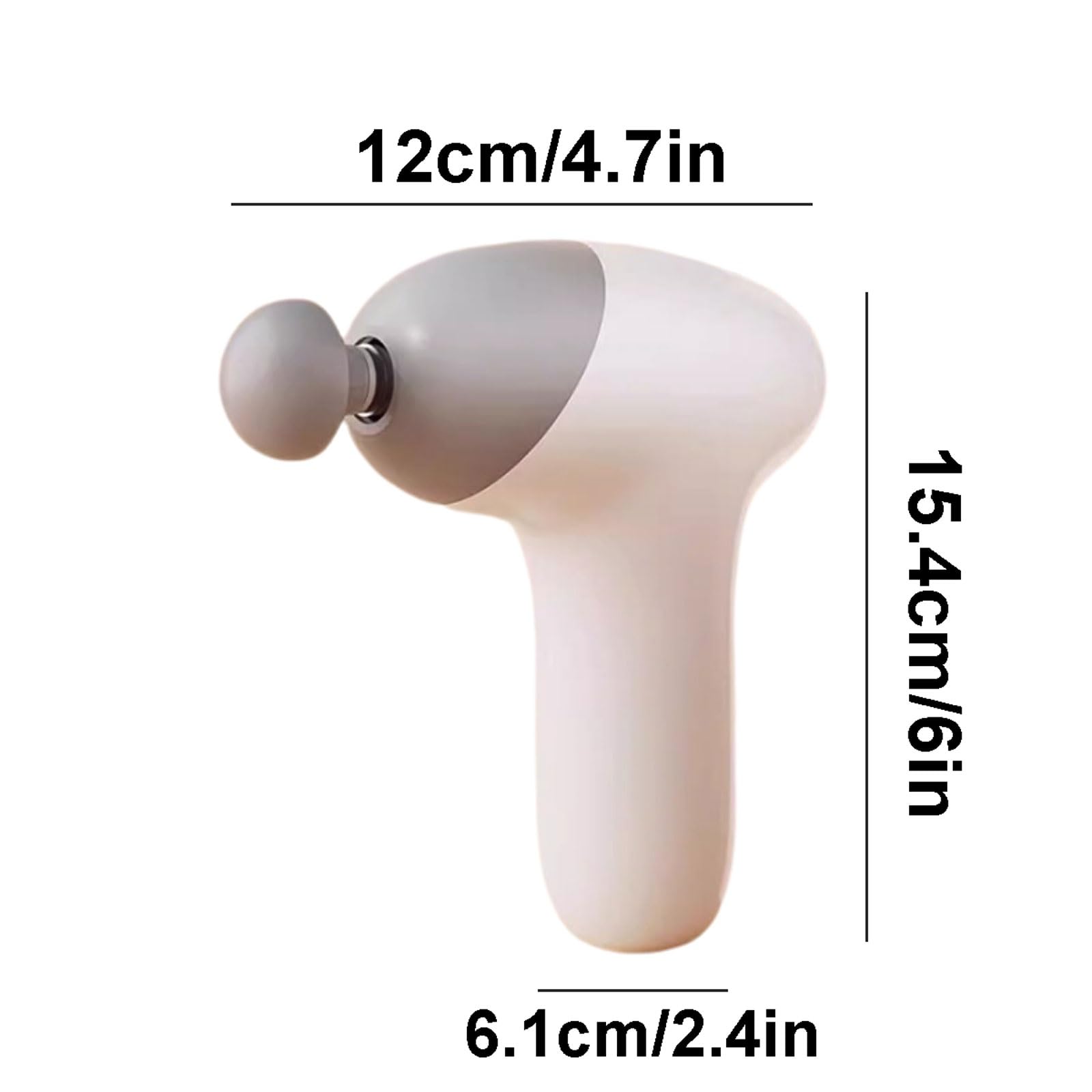 Multifuncional Pistola de masaje de plástico con 5 velocidades y 4 cabezales de masaje. Masajeador de tejido profundo portátil, recargable y de bolsillo. ajustable(Pale Red)