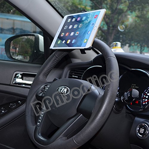 ATJC Dedicated rotation Steering Wheel car mount clamp holder for Apple iPad Air iPad Air 2 iPad mini 2 iPad mini 3 iPhone 6 iPhone 6 Plus (Apple iPad mini 3)