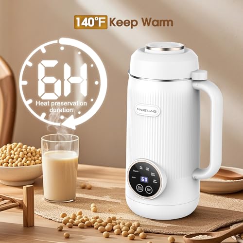 7 in 1 Nut Milk Maker Machine 28oz Automatic Milk Maker for Homemade Coconut, Oat, Soy, Plant-Based Milk, Juice with 18H Delay Start/6H Keep Warm/Self Cleaning (Cream) image 5