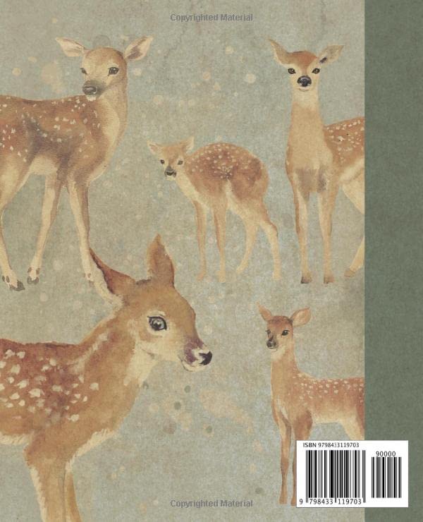 Composition Notebook: Beautiful Vintage Deers Illustration Book For Notes. Perfect Gift For Animals and Nature Lovers - Image 2