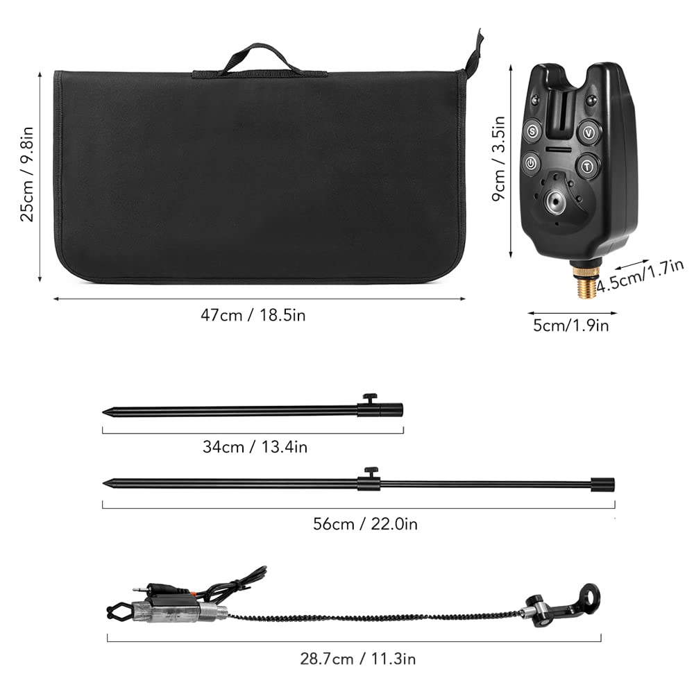 Angeln Bissanzeiger Angeln Banksticks Swinger Set mit gepolsterter Angelwerkzeugtasche