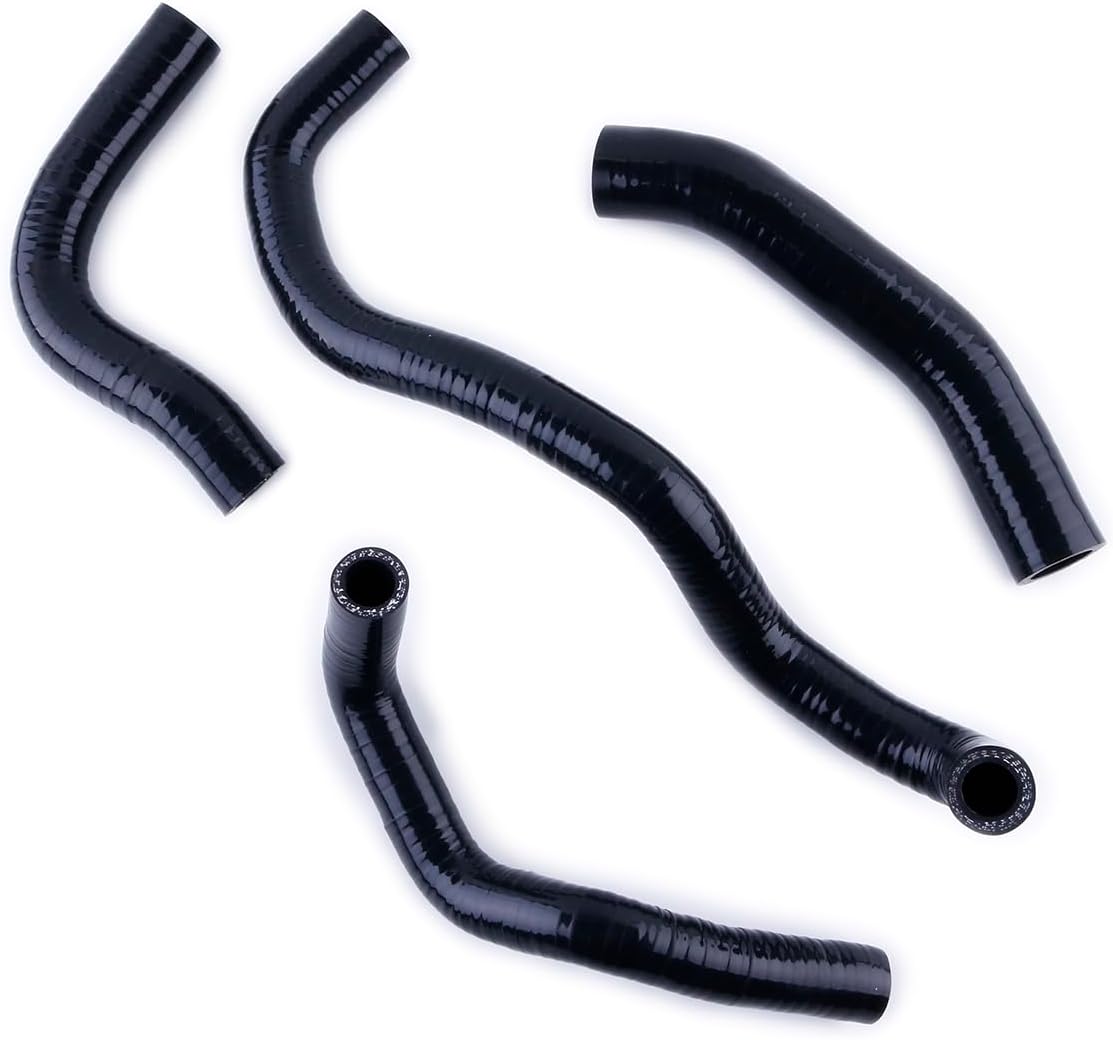 Silicone Radiator Coolant Hose Kit Compatible With 1999-2004 Kawasaki Vulcan Nomad VN 1500 4PCS 11 Colors (Gloss Black)