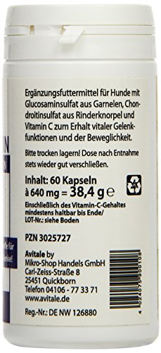 Avitale Glucosamin plus Chondroitin Kapseln für Hunde,60er pack,38,4g