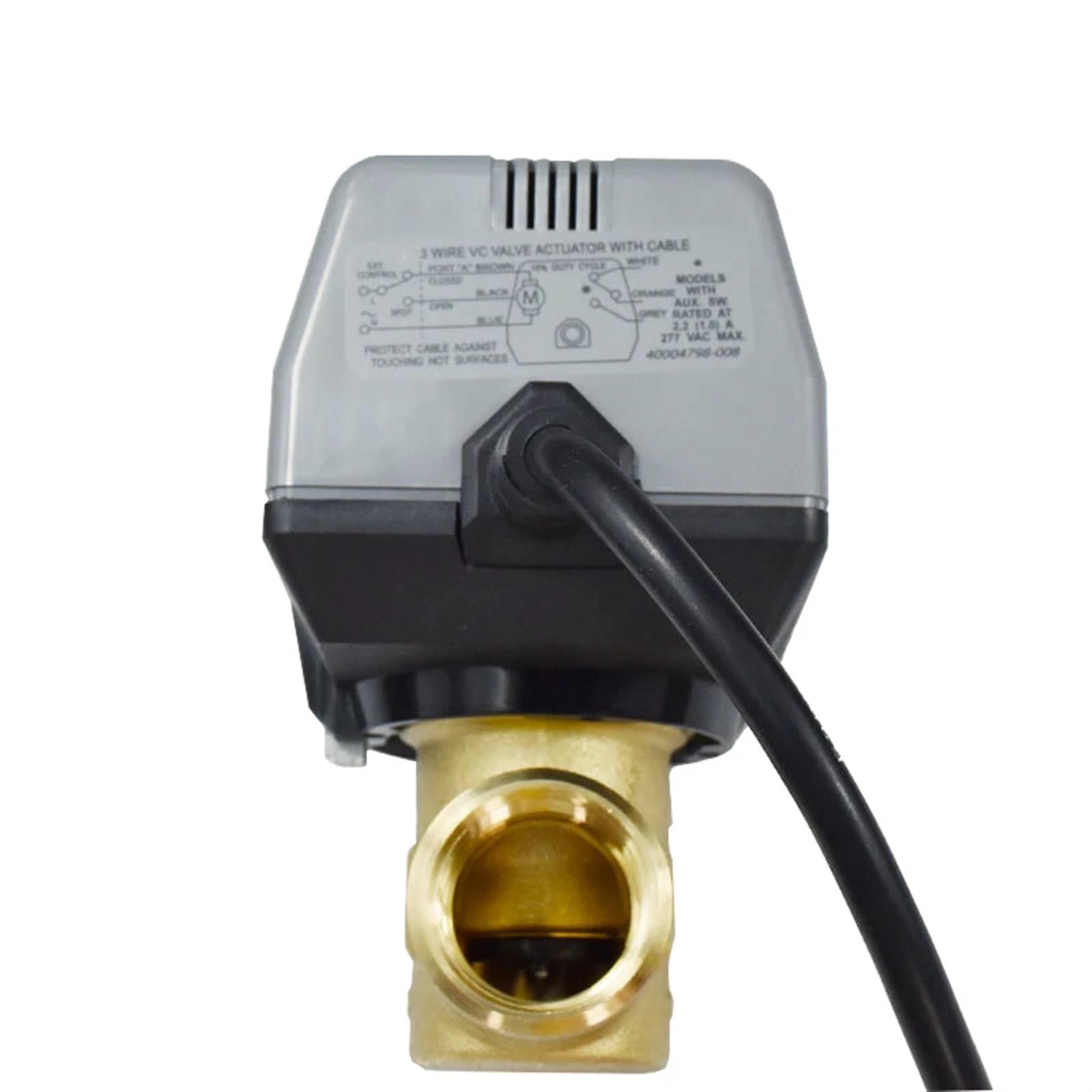 1/2" 3/4" 1" válvula de Globo motorizada latón AC220V Cierre eléctrico 2 vías con Bobina Ventilador VC6013(1 Inch)